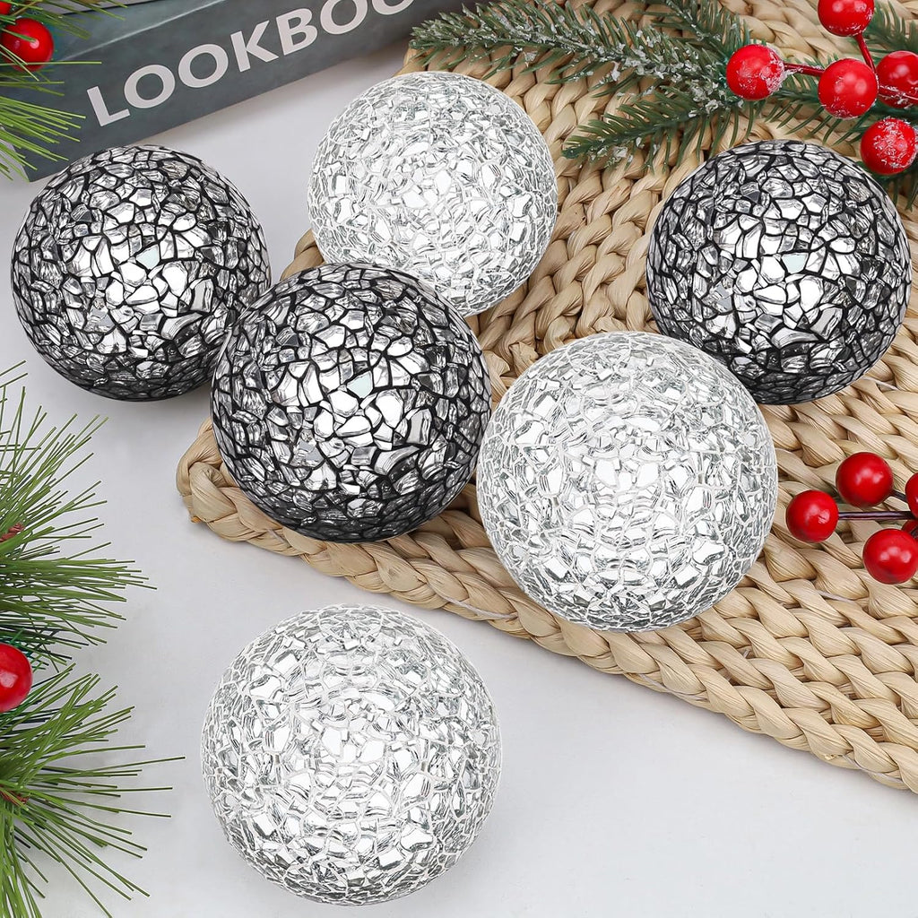 2.4" Mosaic Glass Decorative Balls for Bowl - Set of 6