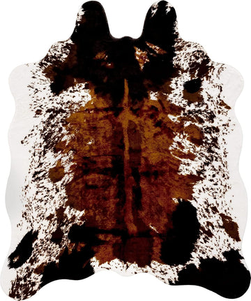 Faux Cowhide Rug Large (4.3ft x 5.6ft) - Non-Slip Backing, Cow Print Decor - Fireplace Hearth Rug, Wall Art