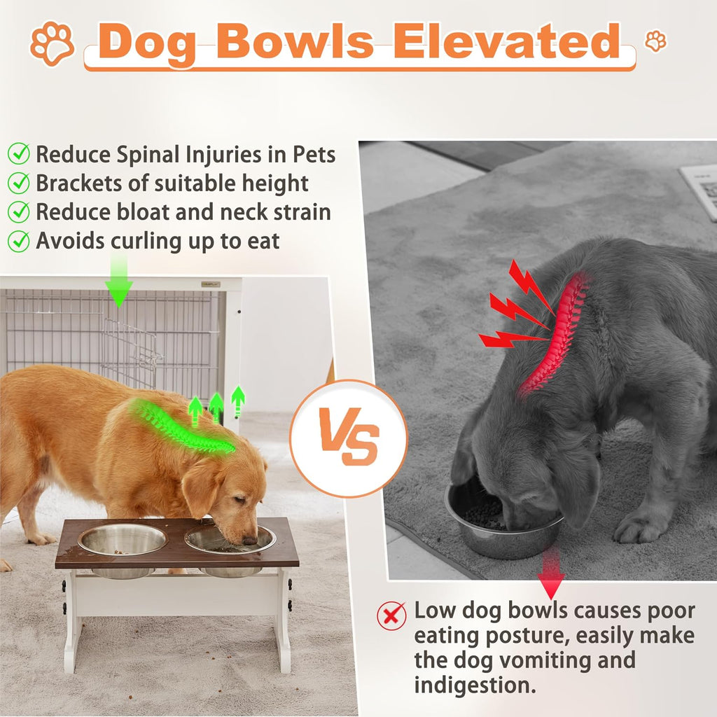 Elevated Dog Bowls, Dog Bowl Stand, 12Cups15.7 H_90oz Bowl-Farmhouse