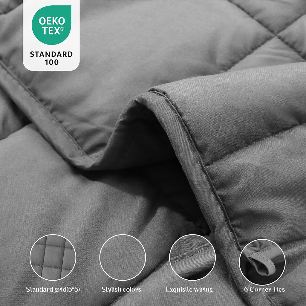 Weighted Blanket 25lbs (78"x85",Grey) King Size Soft Cooling Heavy Blanket for Sleeping, Breathable All Season