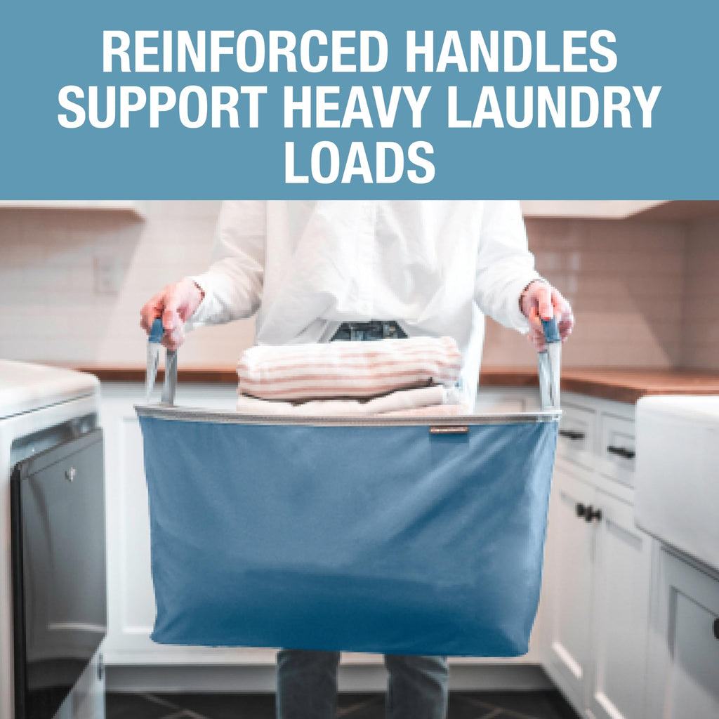 Collapsible Laundry Baskets, 60L 2 Pack, 55 lb, Pop-Up, Denim