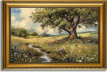 Spring Country Landscape Wall Art 16x24 inch Gold Framed