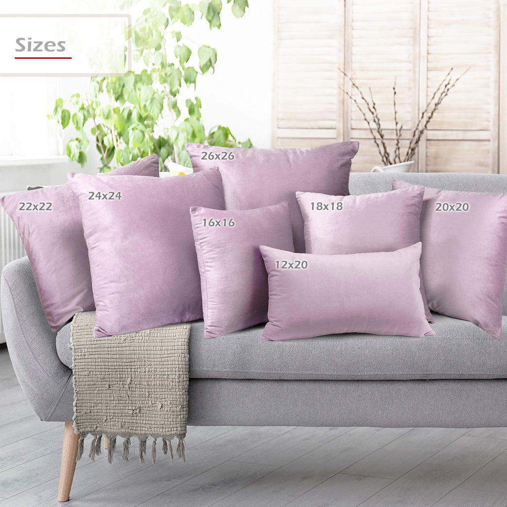 Throw Pillow Covers, Cozy Velvet Decorative Outdoor Pillow Covers 16 x 16 Inches, Soft Solid Cushion Covers for Sofa