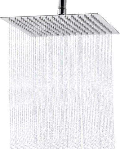 Rain Shower Head - 10 Inch High Pressure Shower Heads 304 Stainless Steel Ultra Thin Square Showerhead Pressure