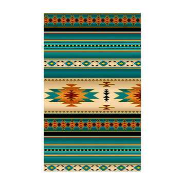 Tucson Metallic Blanket Stripe Turquoise, Fabric by the Yard