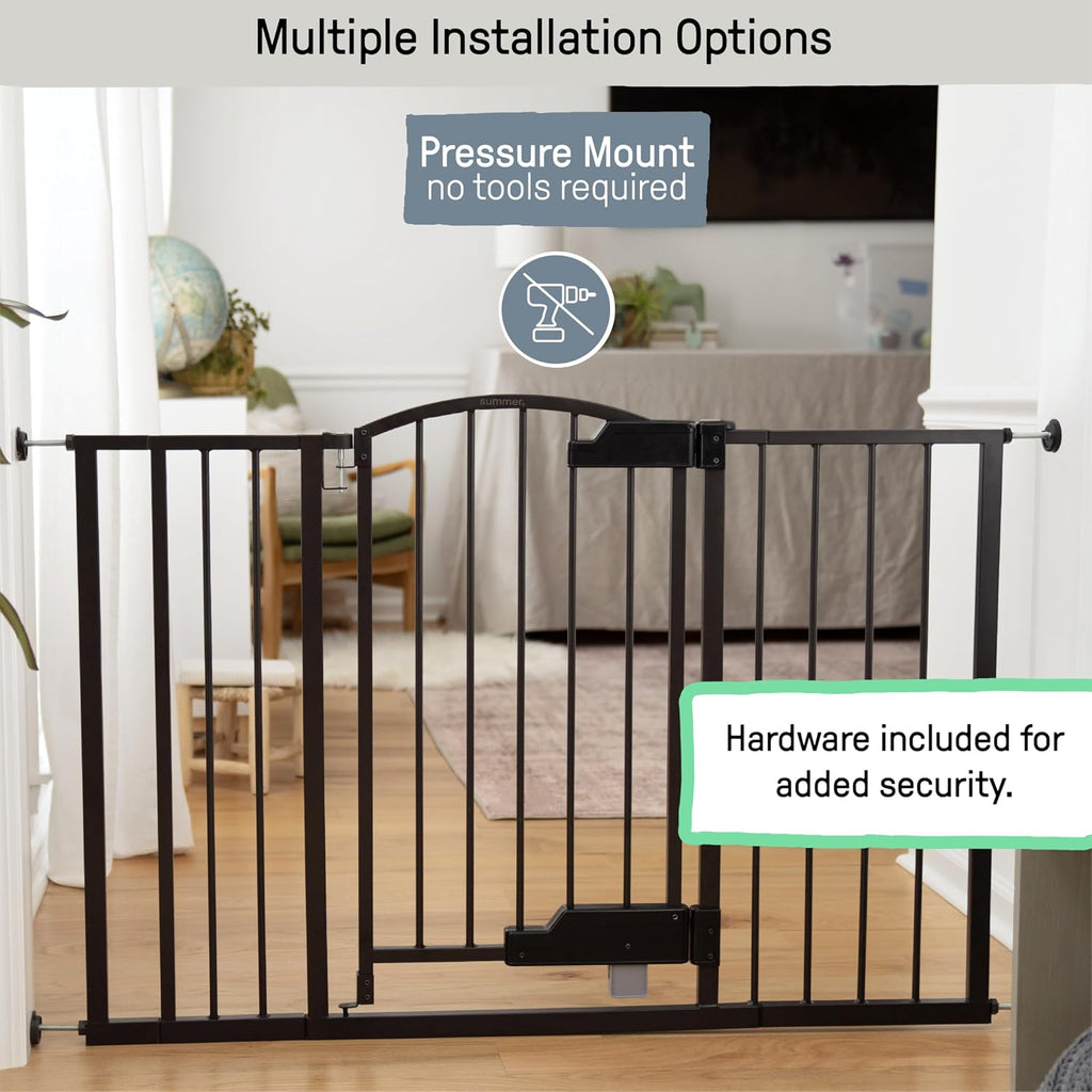 Easy Open Baby Gate & Dog Gate, Hands-Free Open Patent-Pending Foot Pedal, 27.5"-52" Wide, 28" Tall, Hardware or