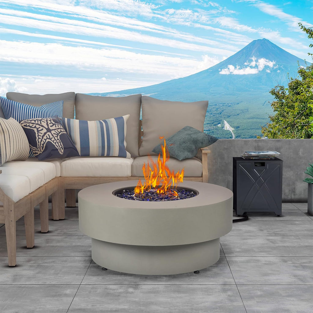 48 Inch Fire Table with Natural Gas Conversion Kit Wind Glass Shield 5