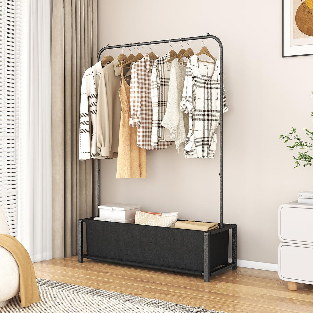 Garment Racks with Bottom Shelf Clothing Rack for Hanging Clothes