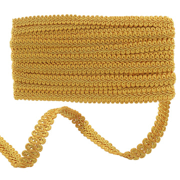 Gimp Braid Trim, Dark Gold, 1/2 Inch, 14 Yards