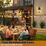 2 Packs Outdoor Wall Light, Oil Rubbed Bronze Exterior Light Fixture Waterproof Porch Sconces Wall Mounted Lighting