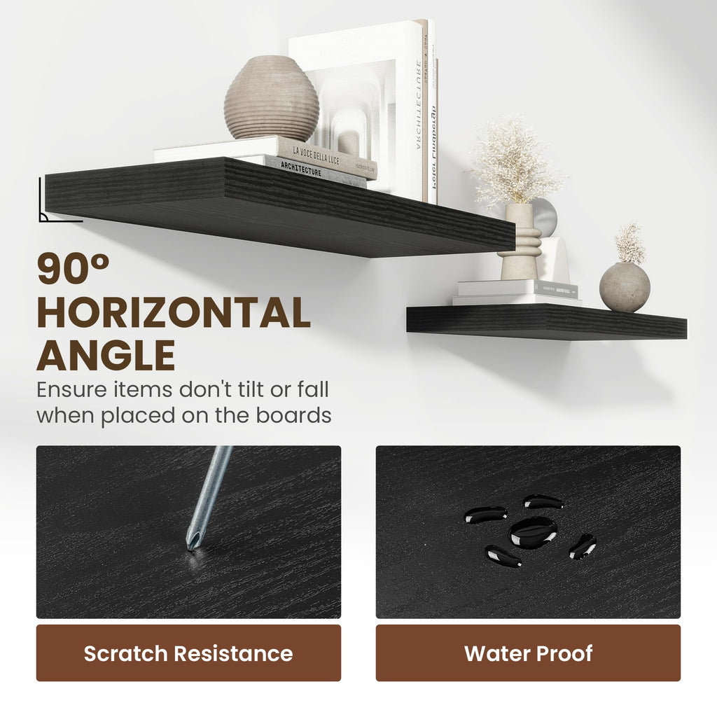 36 Inch Floating Shelves, 12 Inch Deep Floating Shelves for Wall, Floating Shelf with Invisible Brackets, Deep