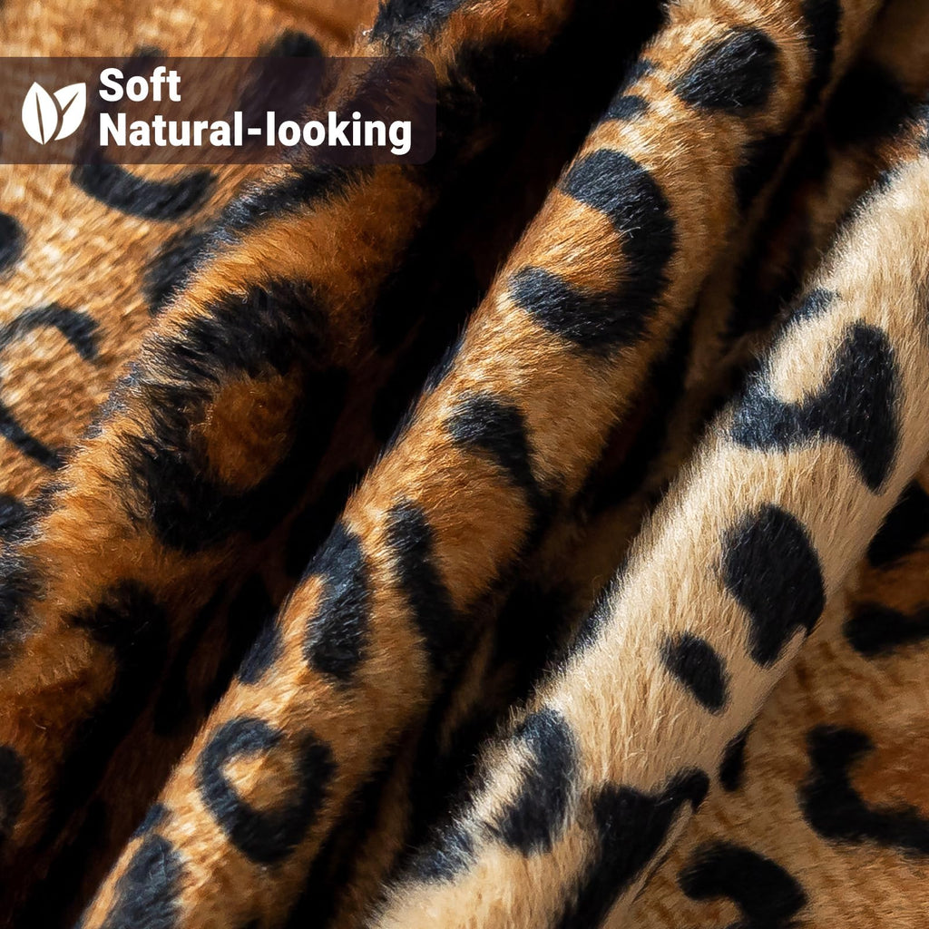 Cheetah Print Velvet Euro Pillow Sham Covers 24x24, Leopard Room Decor, Large