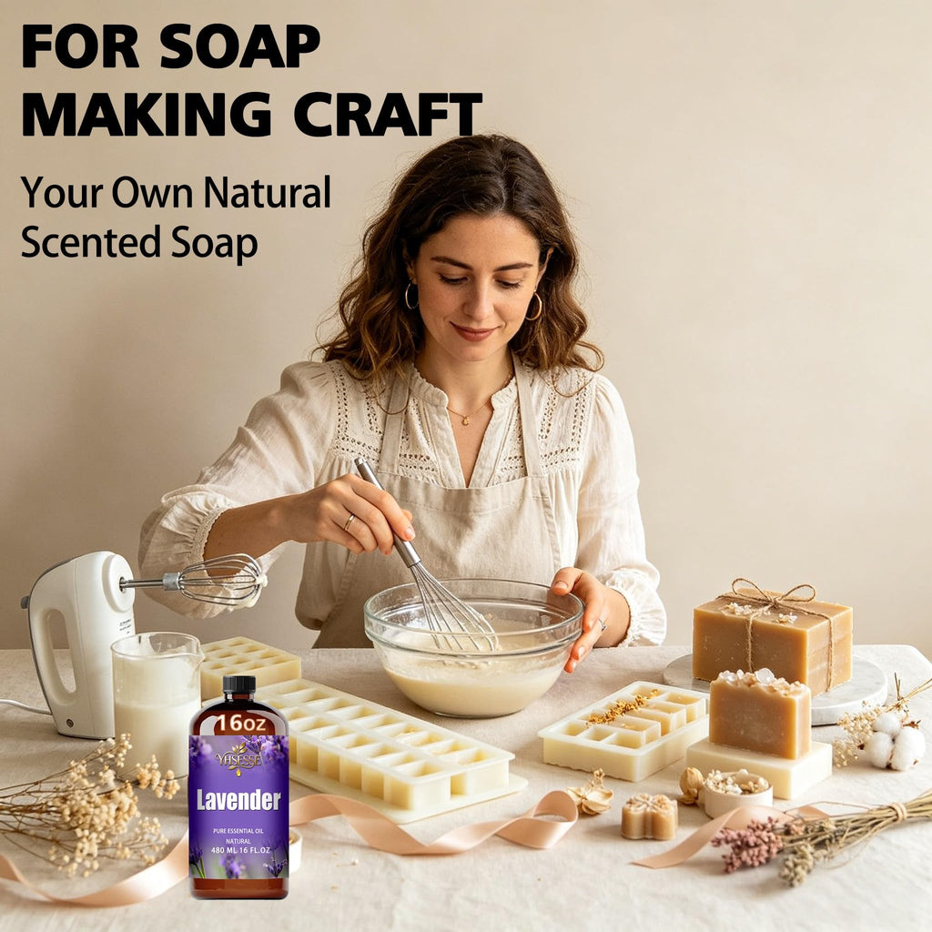 Lavender Essential Oil for Diffuser Massage Bath, Lavender Oil - 16.33 fl oz