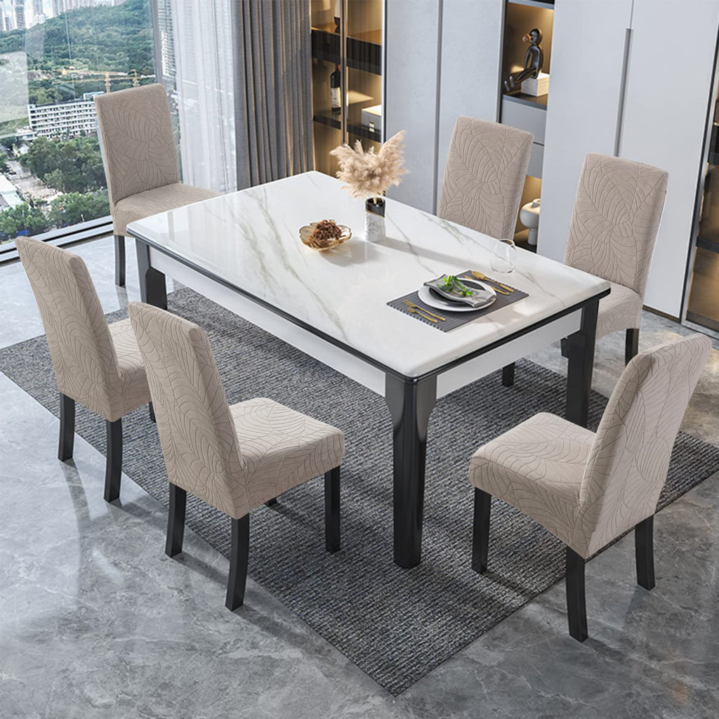 Waterproof Dining Room Chair Covers Set of 6 Slipcovers for Parson Chairs