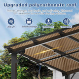 8' x 12' Wall Mounted Pergola, Lean to Metal Awnings, Sloped - Image 6