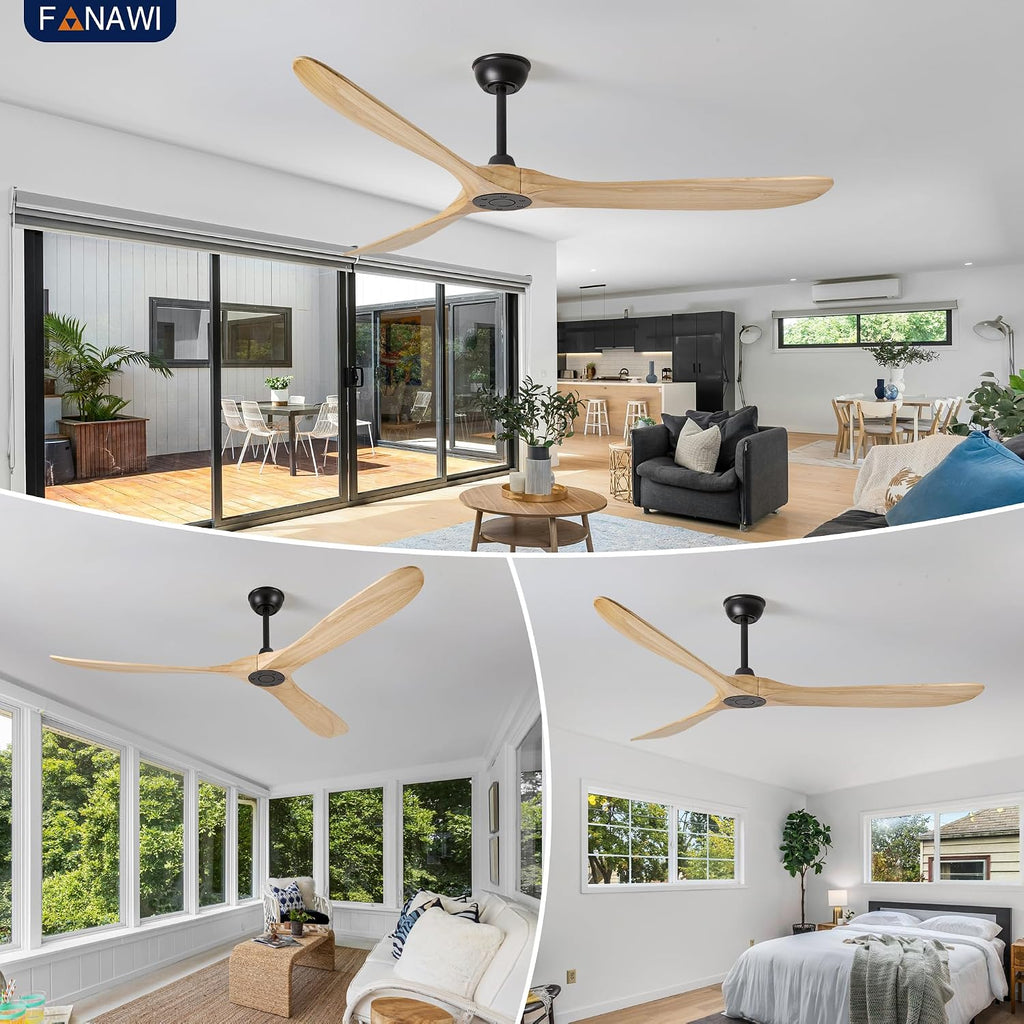 Inspired Maverick Style 72" wood ceiling fan, Matte Black