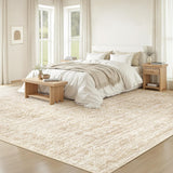 Living Room Rugs 8x10: Washable Moroccan Geometric Boho Rug Farmhouse Non Slip Stain Resistant Large Rug Low Pile Soft