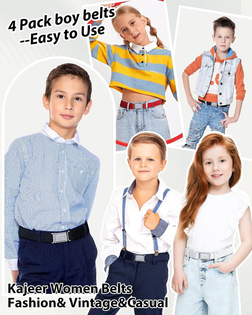Kids Boy Magnetic Belts Adjustable Easy to Use Elastic belt for Boy Girl