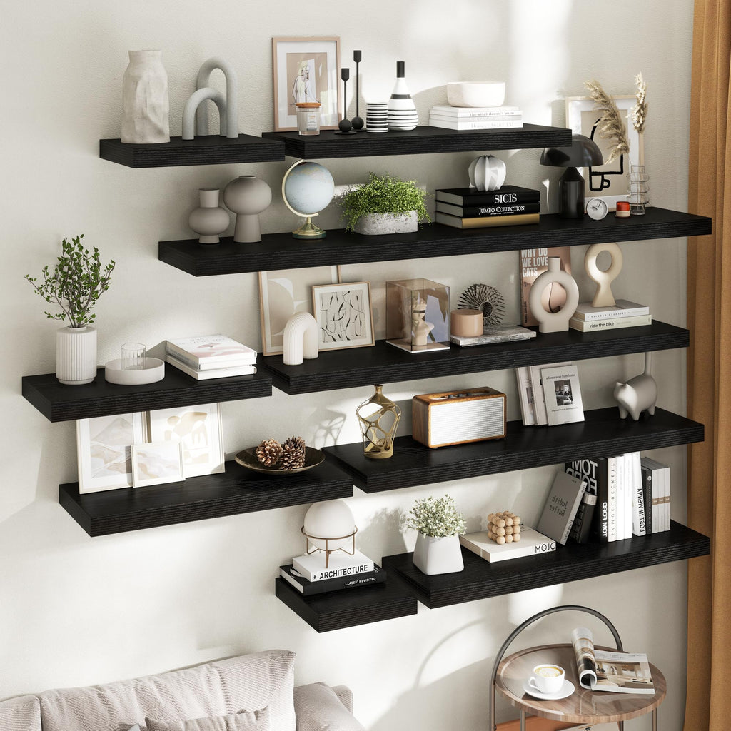 40 Inch Floating Shelves for Wall 2 Pack, 12"D Wood Gra Shelves