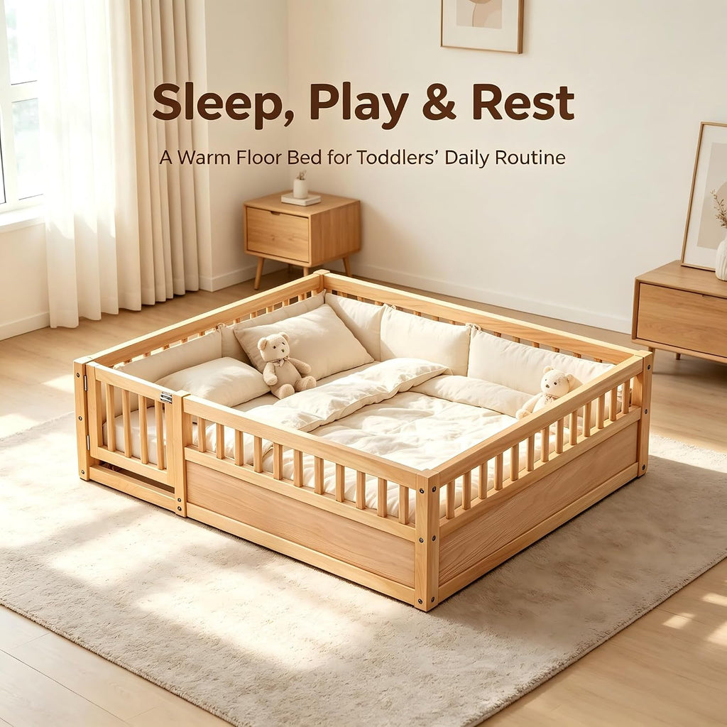 Montessori Floor Bed Frame, Natural