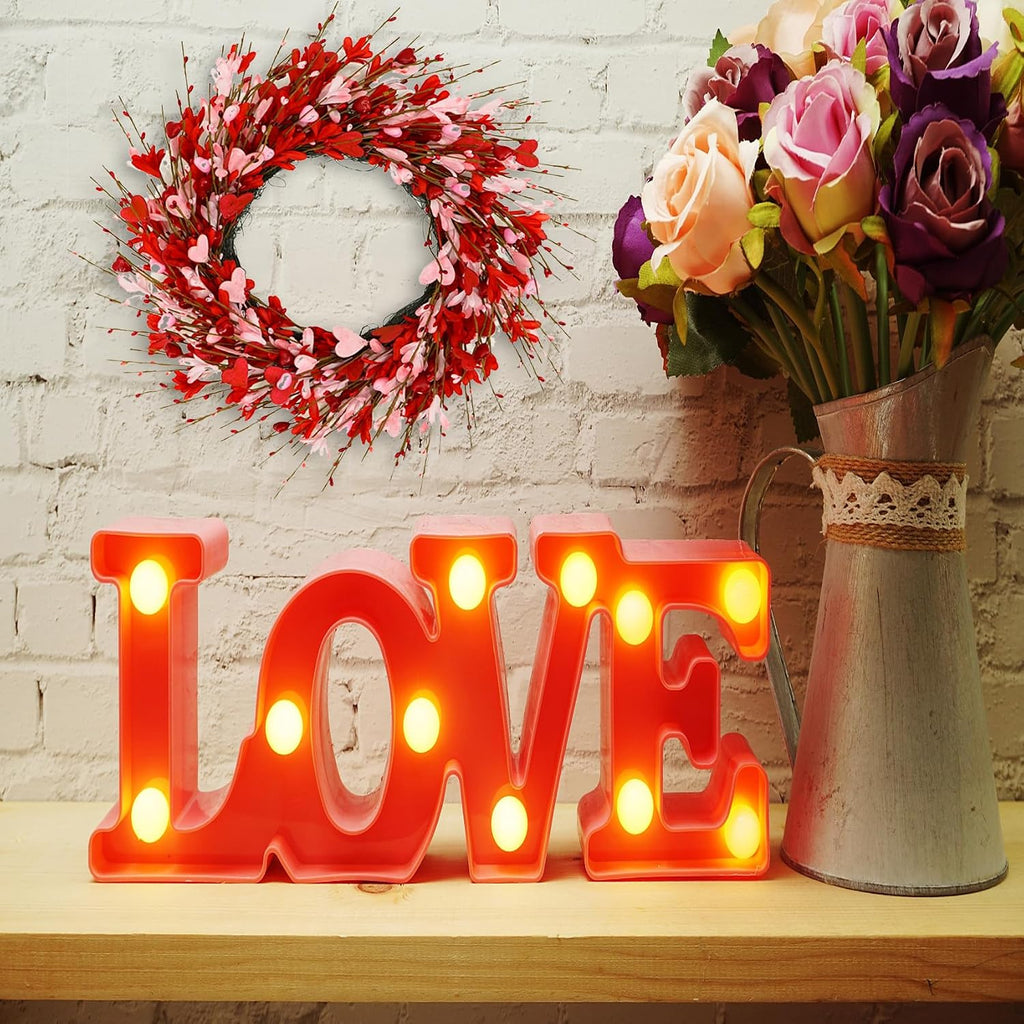 Valentine's Day Wreath for Front Door Valentine Wreath with forsythia Flowers,Pink and red Hearts Outdoor Wedding