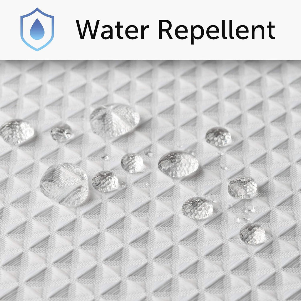 White Fabric Shower Curtain 72x72 - Waffle Weave Bathroom Curtain, Water Repellent Hotel Spa Quality, Heavy Duty 230