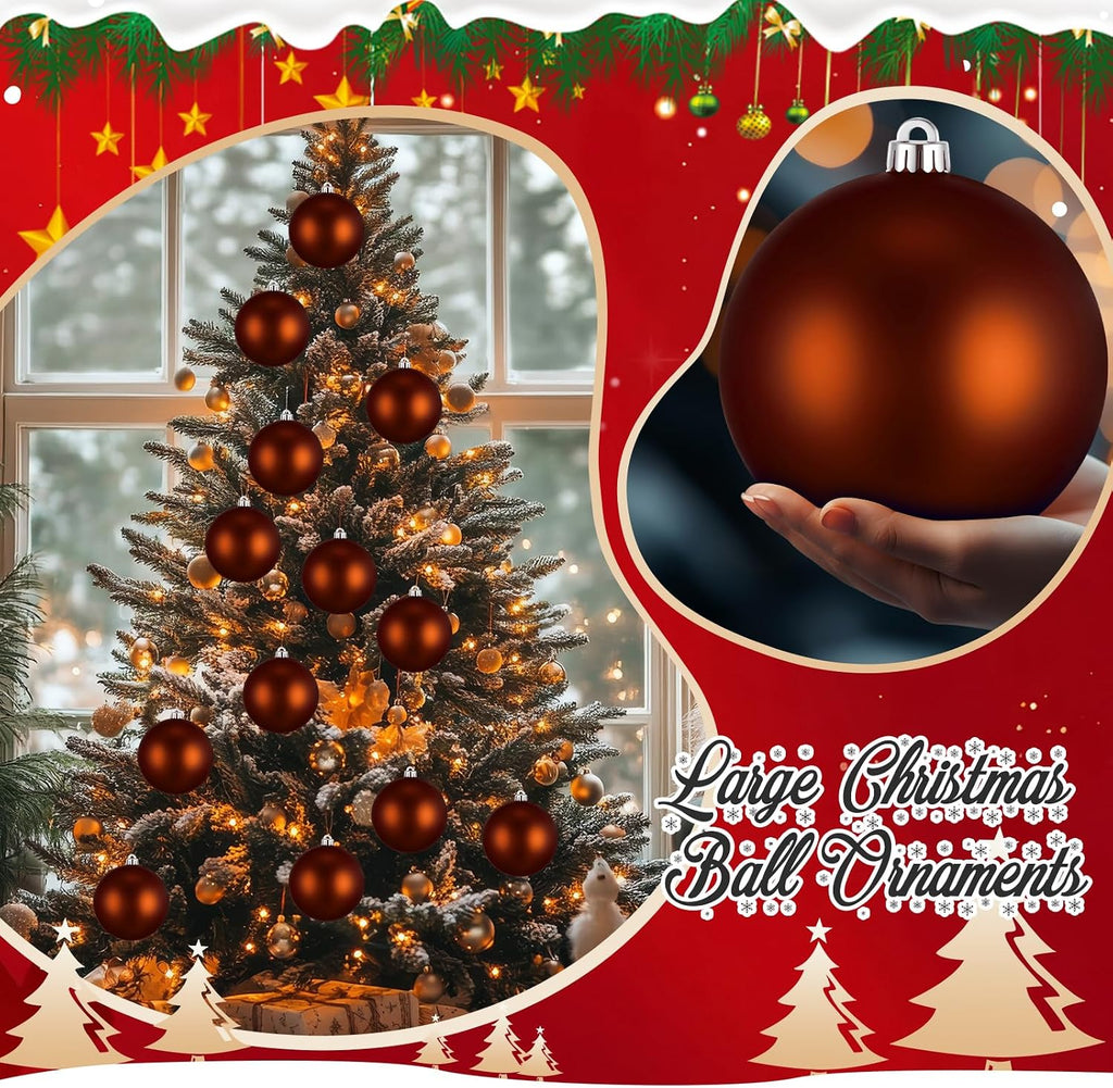 12 Pcs 6 Inch Extra Large Christmas Ball Ornaments Giant Jumbo Christmas Tree Ball Decoration Shatterproof Huge Big