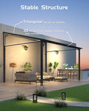 10 ft x 12 ft Lean to Gazebo, Hardtop Wall Pergola with Poly - Image 4