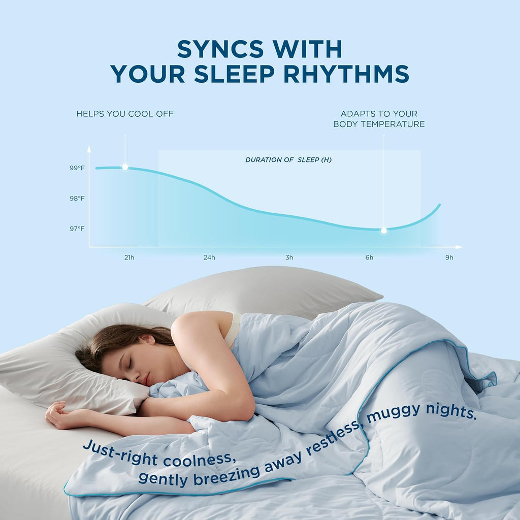 Cooling Blankets for Hot Sleepers, King Size, Blue, 104"x90" | Cooling Comforter, Cold, Ice, Cool, Breathable
