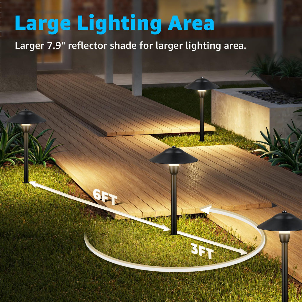LED Low Voltage Landscape Lighting 12-24V Landscape Lighting Kit with Connectors Aluminum Pathway Lights Wired