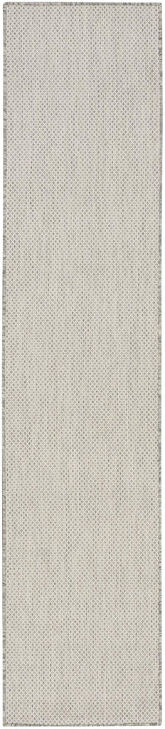 Courtyard 16' Runner Indoor/Outdoor Serged Edges Runner Ivory Silver