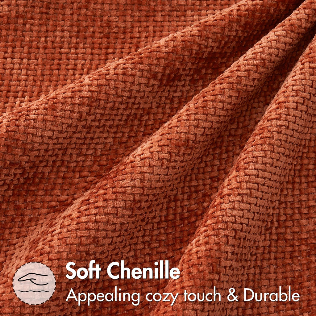 Fall Decorative Couch Throw Pillow Covers 20x20 Burnt Orange 2 Pack