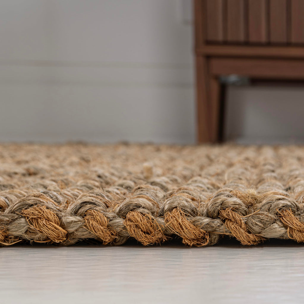 Biot Handwoven Jute Solid Natural Runner Rug, 2x8, Traditional, Rustic, Farmhouse, Coastal, Easy-Cleaning