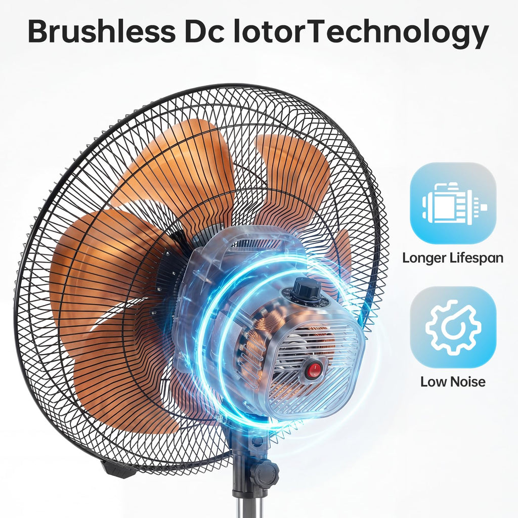 18 Inch DC Oscillating Metal Stand Pedestal Fan