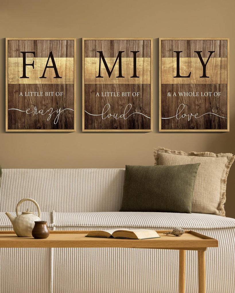 Family Wall Decor Farmhouse Sign Wall Hanging Decor Rustic Netural Quotes Prints Artwork Dining Room Kitchen