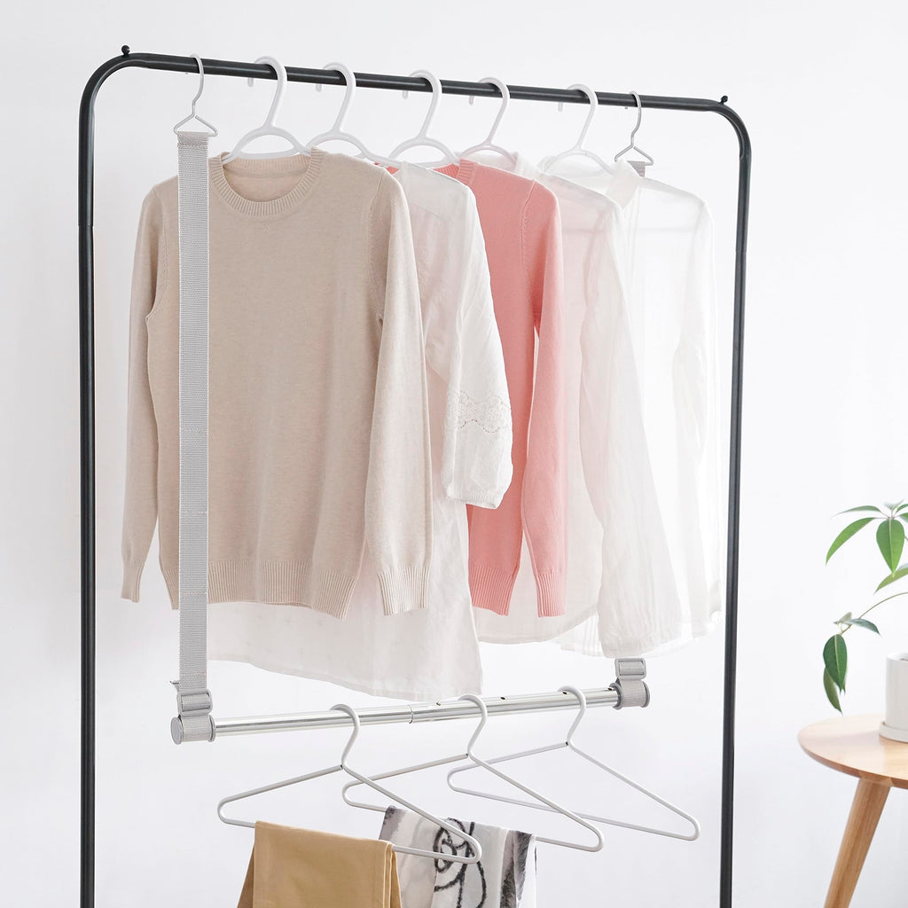 Hanging Closet Rod, Adjustable Width and Height Closet Hanging Organizer, Space-Saving Clothes Hanging Bar, Closet