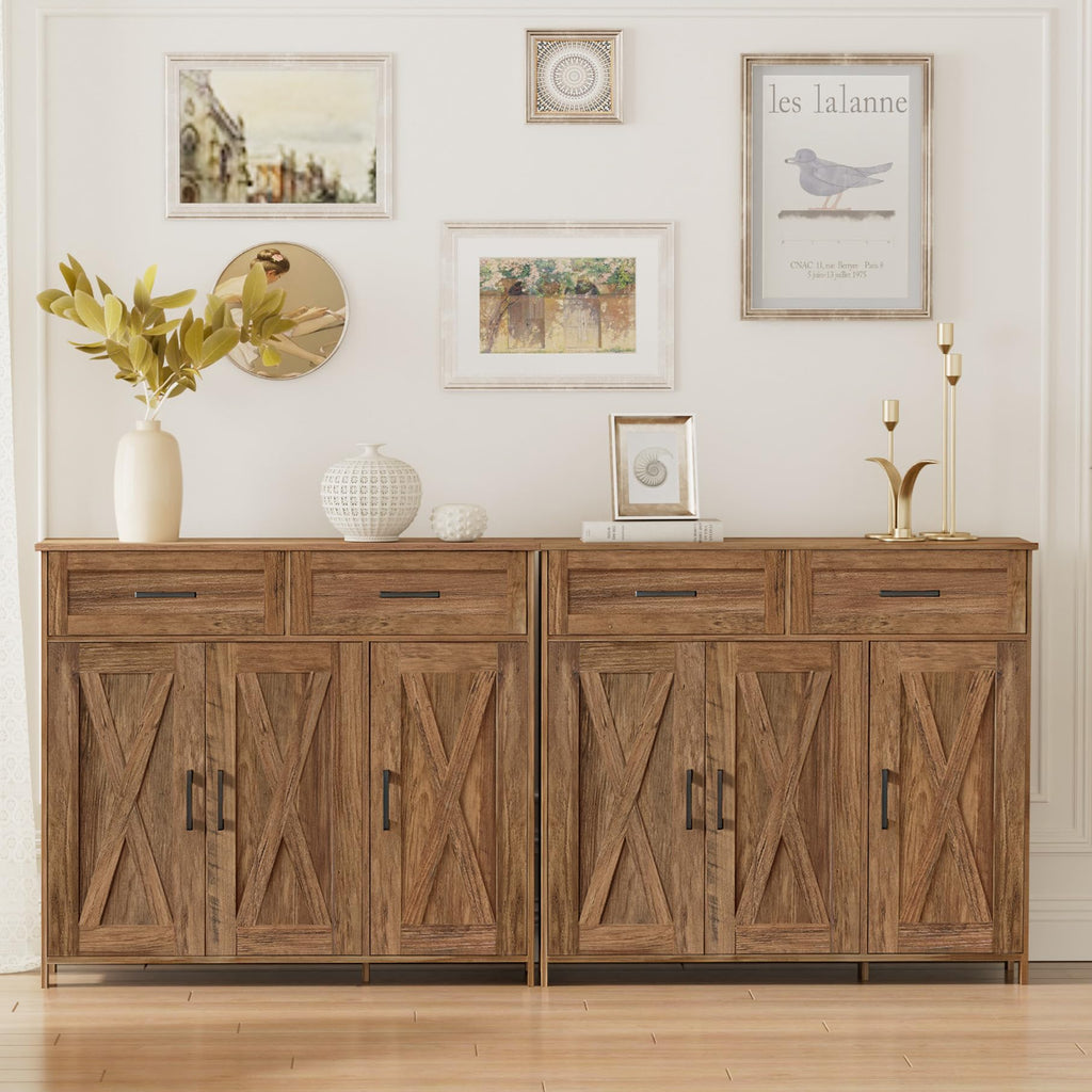 Coffee Bar Storage Cabinet with Drawers, Kitchen Buffet Cabinet