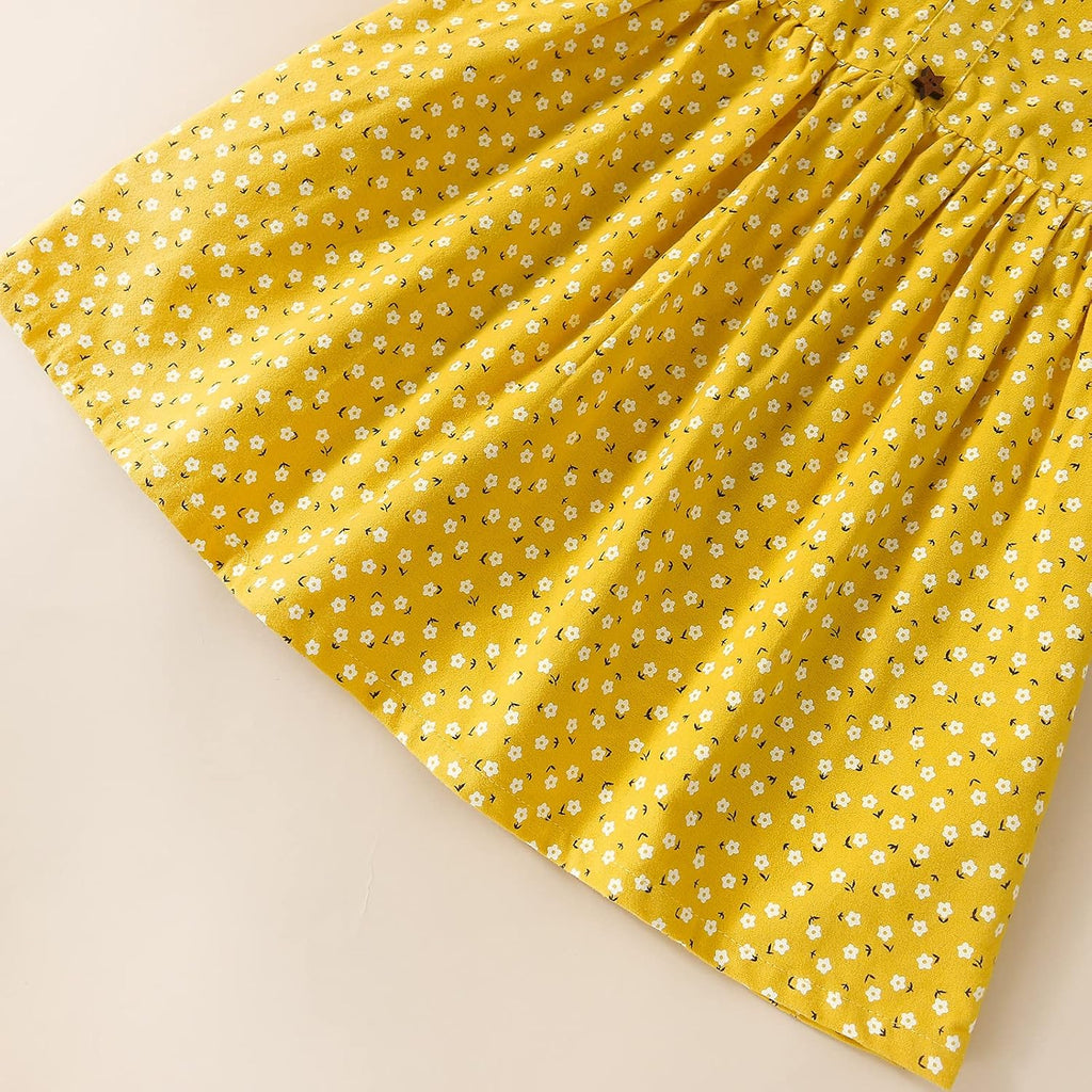 Toddler Girls Cotton Dress Floral Dress for Little Girls midi Dress Fall Winter Dress