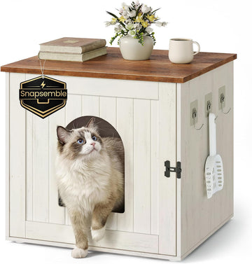 Toolless Assembly Litter Box Enclosure, Cat House