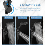 Dual Handheld Shower Head Combo, 2-in-1 Rain Shower Heads System 8 Inch Rainfall Shower Head and 10 Modes High