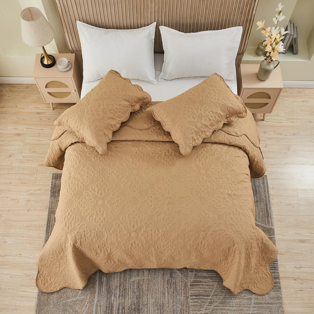 Oversized King Bedspreads 128x120 Khaki