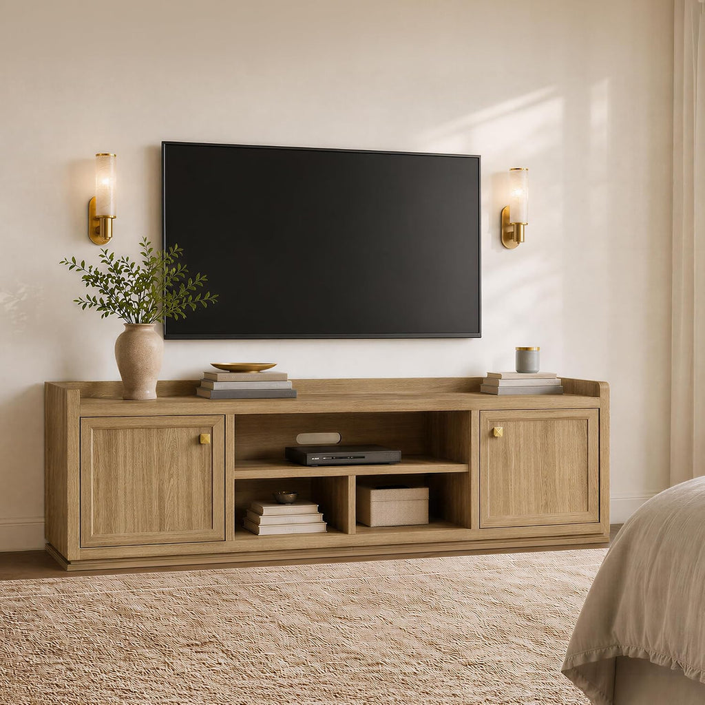 TV Stand Entertainment Center - 67" TV Console for Living Room Modern TV Stand for Bedroom, Media Console with Shelf