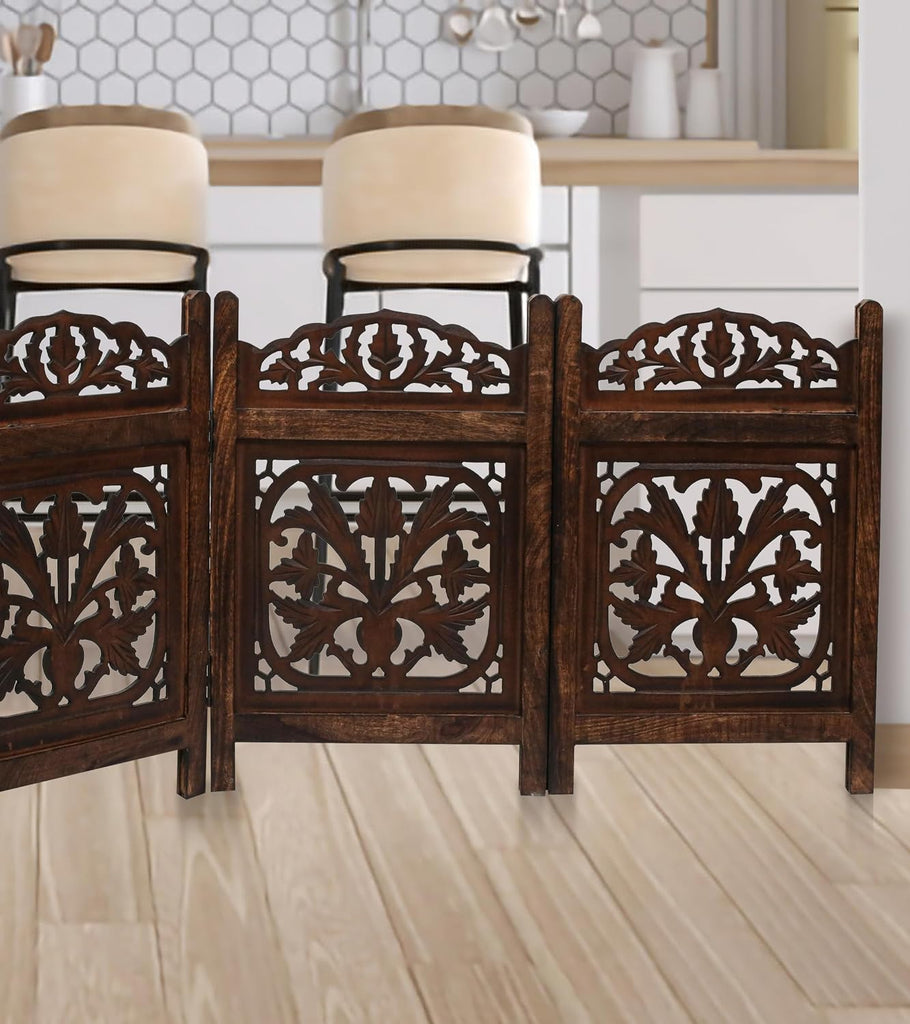 Dog Gate, Wooden Free Standing Gate, 4-Panel, 72x24