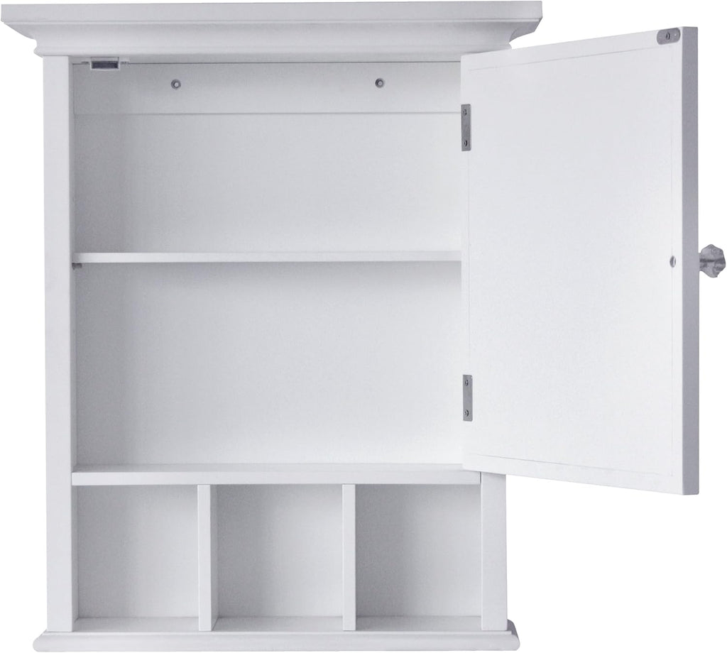 Neal Wooden Over The Toilet Bathroom Removable Wall Medicine Cabinet with 1 Adjustable Shelf 5 Storage Spaces 1