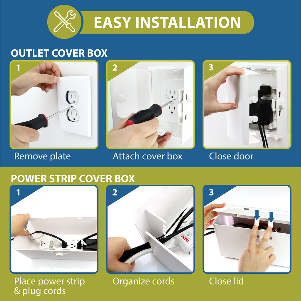 Proof Outlet Cover Box & Power Strip Cover Box (Bundle)