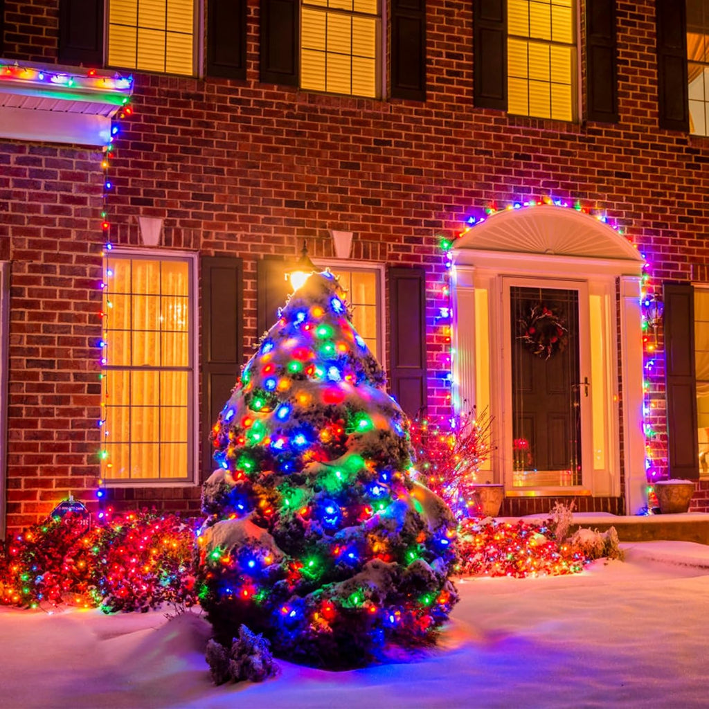100 LED 50Ft Globe Christmas Lights Outdoor, Round G30 Christmas Small Balls Lights, Connectable Waterproof, Backyard