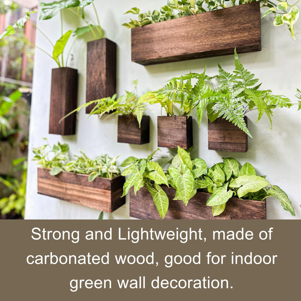 LaLaGreen Wood Planter Box for Plants (8 Pack) Wall Planters for Indoor