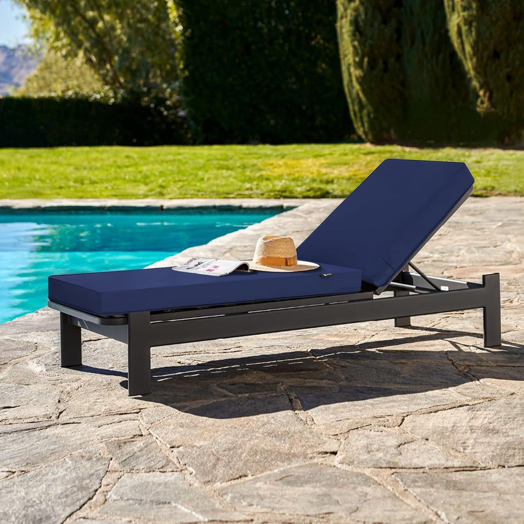 Chaise Lounge Cushions Outdoor 72 x 21 x3 Inch Waterproof & 3-Year Fade Resistant Outdoor Lounge Chair Cushions with