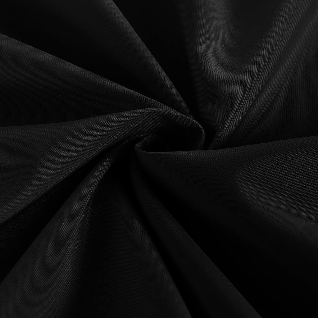 2 Pack Black Tablecloth Fitted Table Clothes for 8 Foot Rectangle Tables - Water Resistant Washable Fabric Polyester