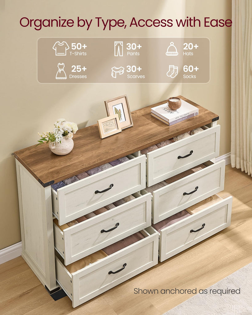 Modern 6-Drawer, Clothes Storage Cabinet